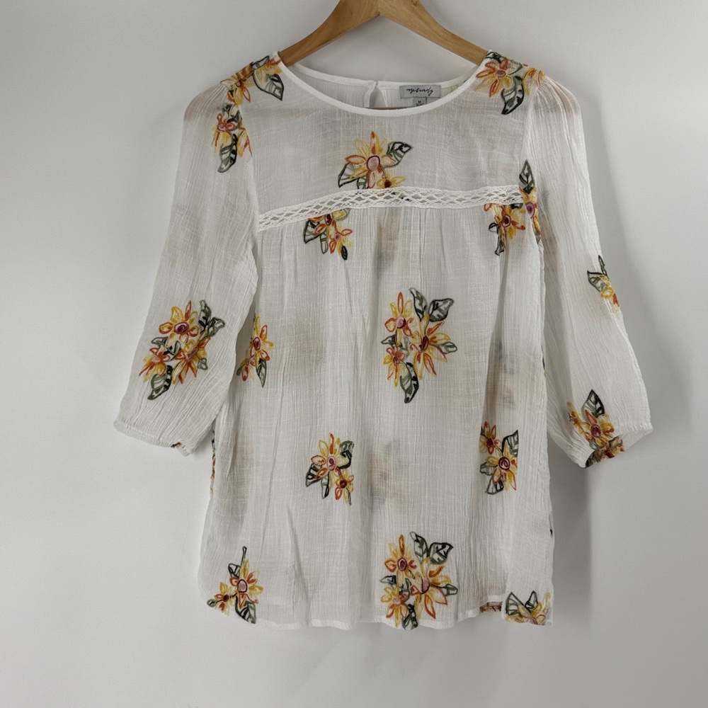 Rose & Everly embroidered boho gauze whimsigoth fairy blouse cottage core women